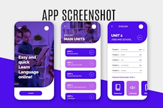 design app screenshots for app store and play store