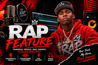 record male rapper, rapper, rap feature, rap vocals for you