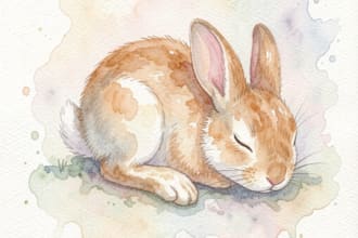 draw watercolor animal illustration art for you