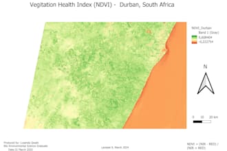 create ndvi vegetation health map using satellite imagery