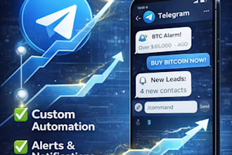 build custom telegram bot for automation, alerts and business