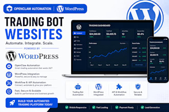 build trading bot website and openclaw automation, wordpress website integration