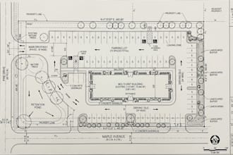 draw driveway plan, parking lot, site plan, property map, resort and plat map