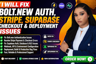 fix stripe supabase  bolt new auth  checkout and deployment issues