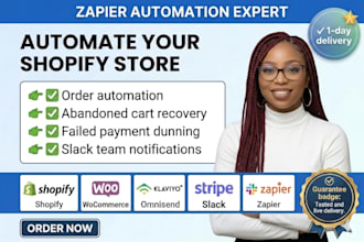 connect shopify woocommerce klaviyo omnisend stripe slack zapier integration