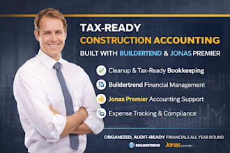 do construction accounting, tax ready bookkeeping, buildertrend, jonas premier