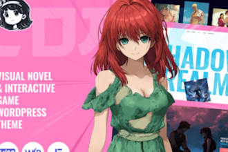 design unique anime website for any product comics website