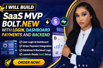 build saas mvp bolt new with login dashboard payments and backend