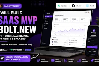 build saas mvp bolt new with login dashboard payments and backend