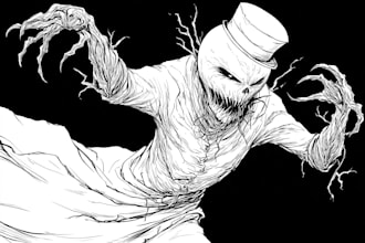draw black and white sketch illustration