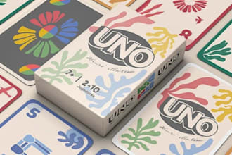design custom playing card game deck board game uno cards box mockup rulebook