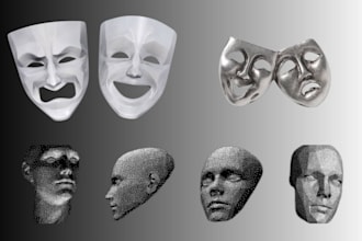 design 3d mask 3d helmet halloween, masks 3d cosplay armor mask model printing