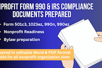 prepare nonprofit form 990 and annual compliance documents for irs filing