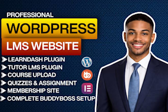 do elearning wordpress lms website with learndash, buddyboss, tutor lms