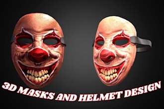 design 3d mask, 3d helmet, cosplay mask and stl for 3d printing