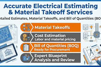 do electrical estimate, material takeoff, cost estimate, bill of quantity