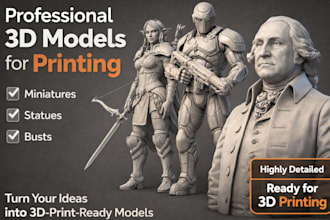 convert 2d image or model to 3d print ready stl file for 3d printing