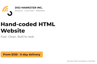build a fast hand coded HTML website with on page SEO