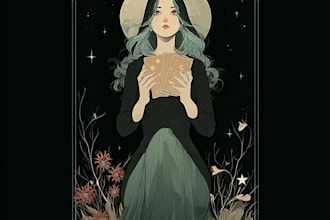 illustrate you a witchy tarot deck