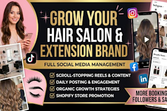 be your social media marketing manager for hair extension beauty salon