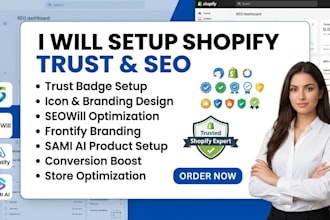 setup shopify essential trust badge and icon seowill  frontify sami ai product