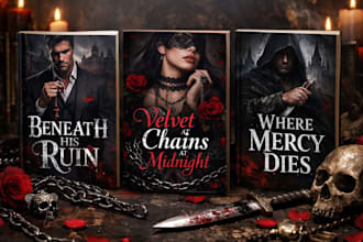 design premium dark romance, mafia fantasy book cover design gothic romance book