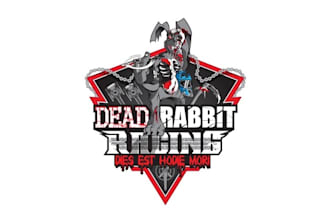 design dead thrilling rabbit racing team logo for you