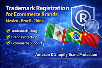 register your mexico brazil or china trademark for amazon or shopify brands
