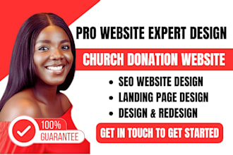 design nonprofit website, charity, donation website, church website on wordpress