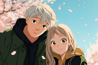 draw your couple character with anime style
