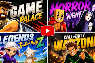 design amazing gaming logo and youtube thumbnails