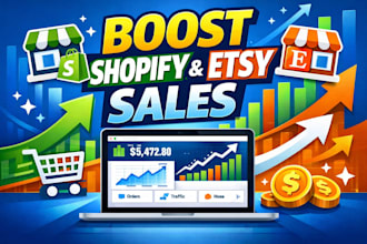 boost shopify sales, etsy promotion, shopify marleting ecommerce website traffic