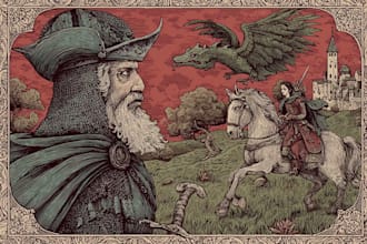 make a medieval woodcut style illustration