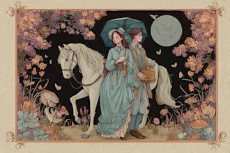 create a classical vintage fairy tale illustration