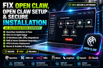 fix open claw, open claw setup and secure installation openclaw bot