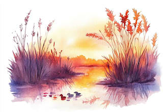 hand paint a stylised watercolor illustration