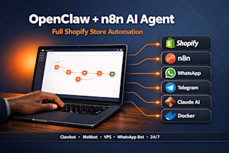 setup openclaw clawbot moltbot ai gent shopify ai agent n8n shopify automation