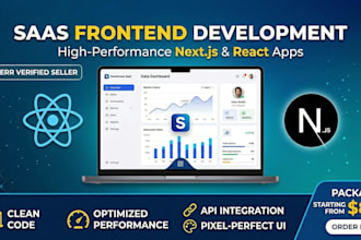 build your saas frontend using react or nextjs from figma