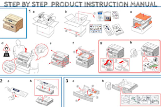design product manual, user guide, and assembly instructions for amazon product