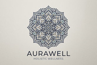 design a beautiful and intricate mandala logo
