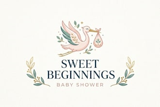 design a cute and charming baby shower logo