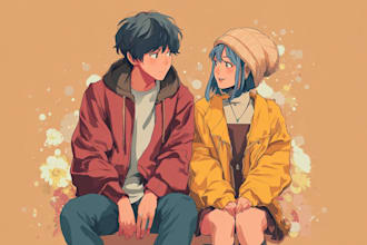 draw cute ych chibi anime couple
