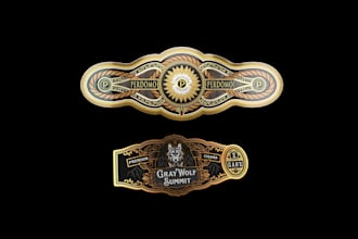 design luxury monogram and vintage cigar band logo