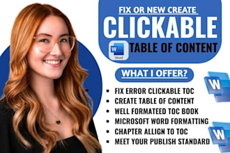 create a clickable table of content in miscrosoft word for your book
