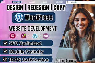 build, design or redesign responsive wordpress website, copy, clone wordpress