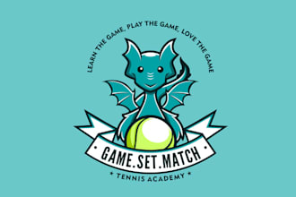 design motivation logo for tennis academy club team
