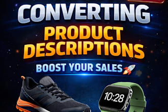 write high converting product descriptions for shopify store in 24 hours