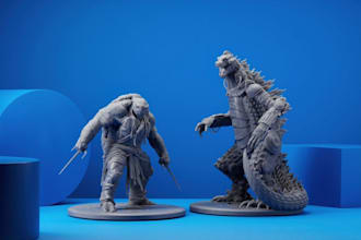 custom,sculpt 3d models and characters for paint and print,stl