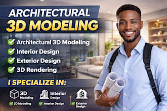 create modern interior, exterior  architectural