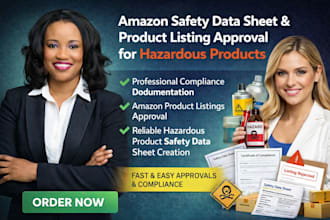 create amazon safety data sheet and product listing approval for hazardous goods